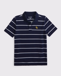 striped icon pique polo