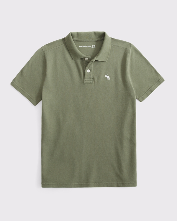 icon pique polo, Olive Green view 1
