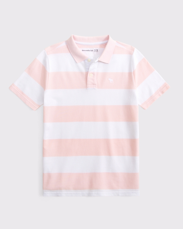 icon pique polo, Pink Stripe view 1