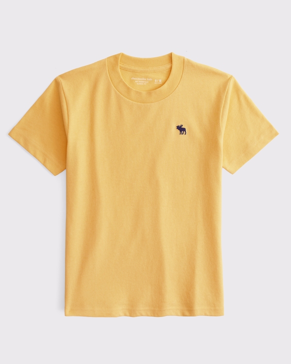 essential icon crew tee, Yellow view 1