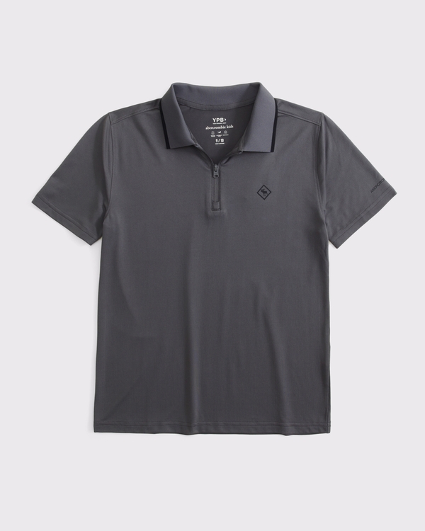 quarter-zip golf polo, Dark Gray view 1