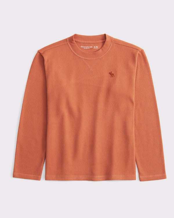 cozy long-sleeve icon waffle crew tee