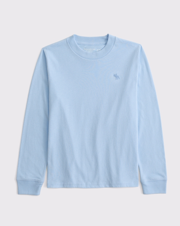 essential icon long-sleeve tee, Cerulean Blue view 1