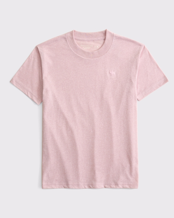 essential icon crew tee, Baby Pink view 1