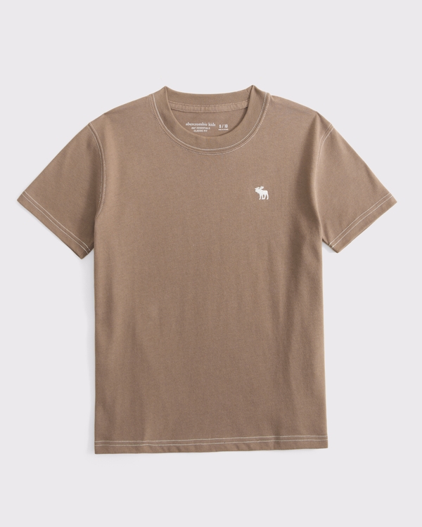 essential icon crew tee, Chocolate Mousse view 1