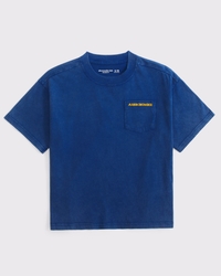 embroidered logo pocket tee