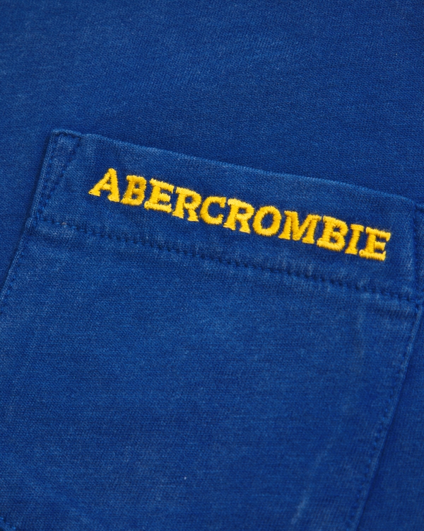 embroidered logo pocket tee, Blue view 2