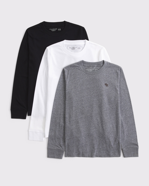 3-pack long-sleeve icon crew tees