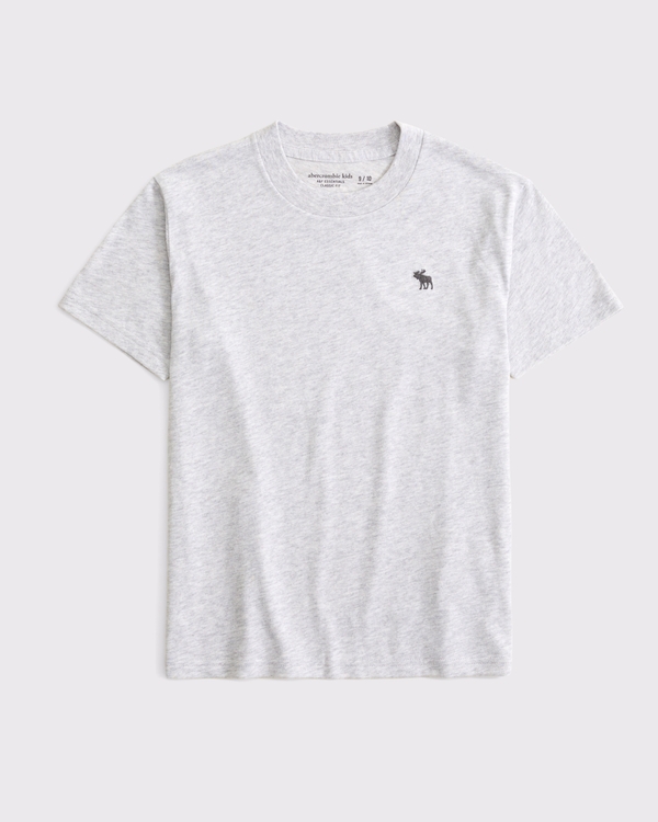 essential icon crew tee, Light Gray view 1