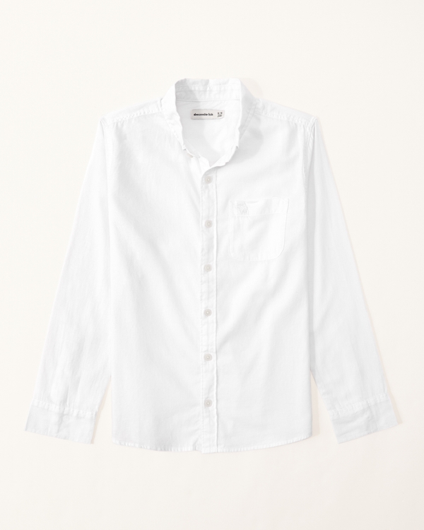 long-sleeve icon shirt, Optic White