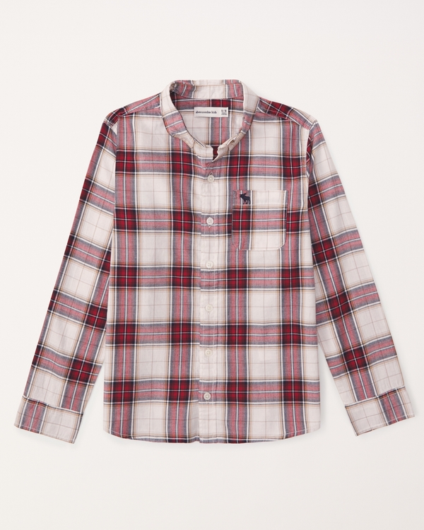 long-sleeve icon shirt, Red And White Plaid