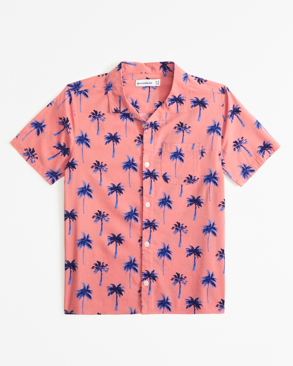 resort short-sleeve shirt, Coral Pattern