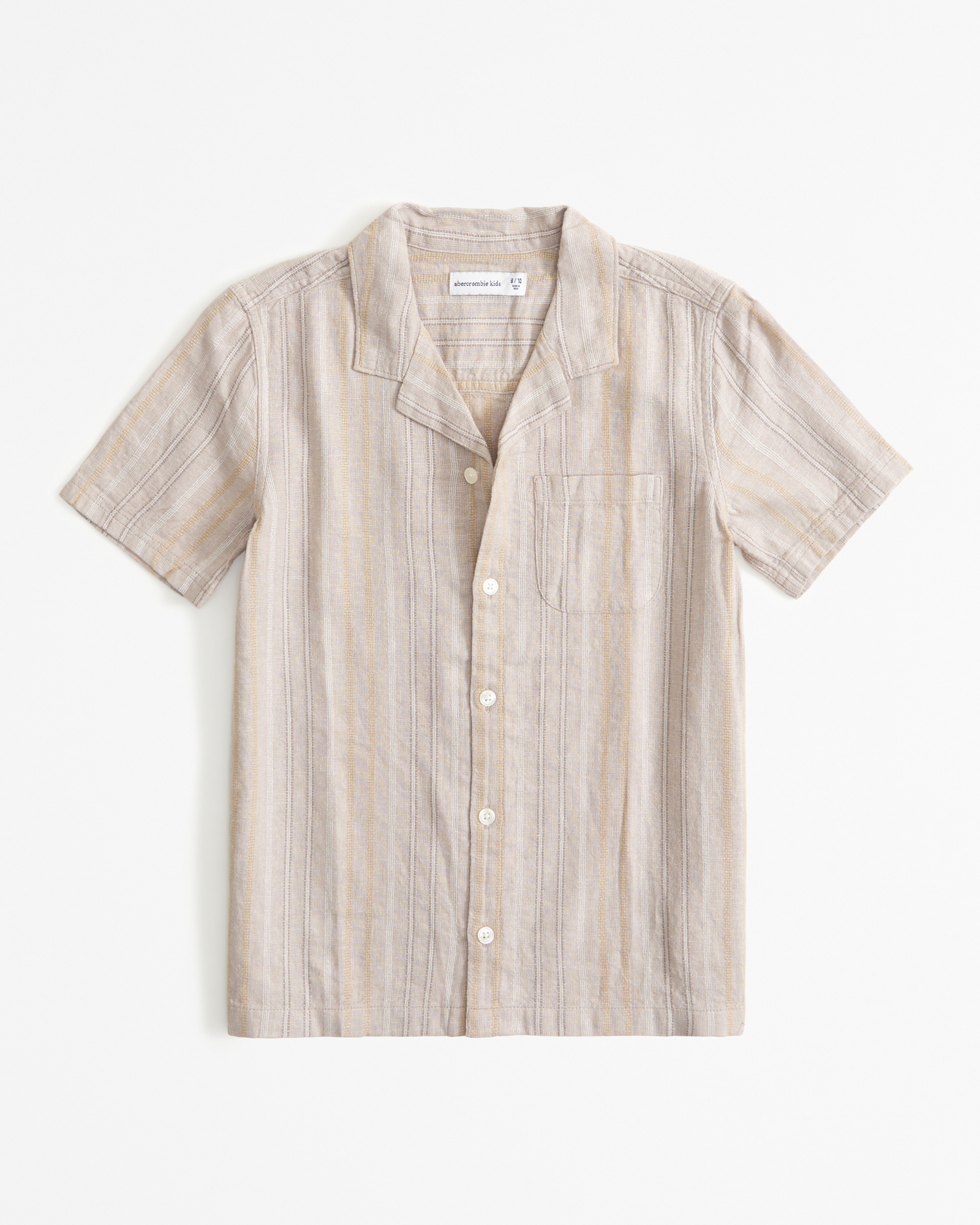 boys resort short-sleeve linen-blend shirt, boys tops