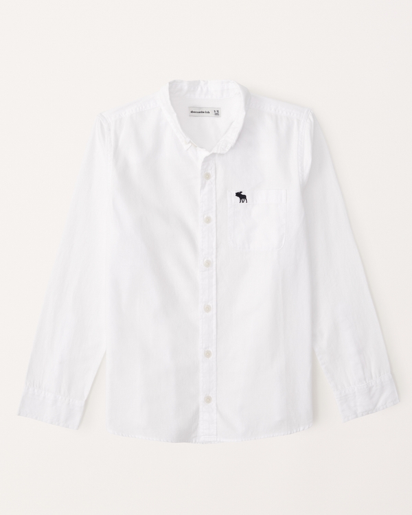 long-sleeve icon shirt, White