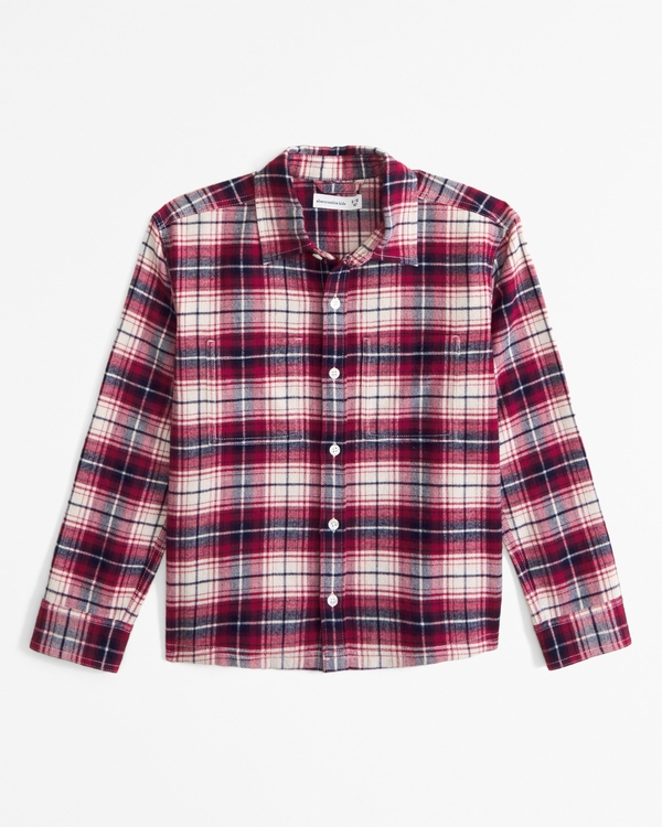 flannel button-up shirt, Red Plaid