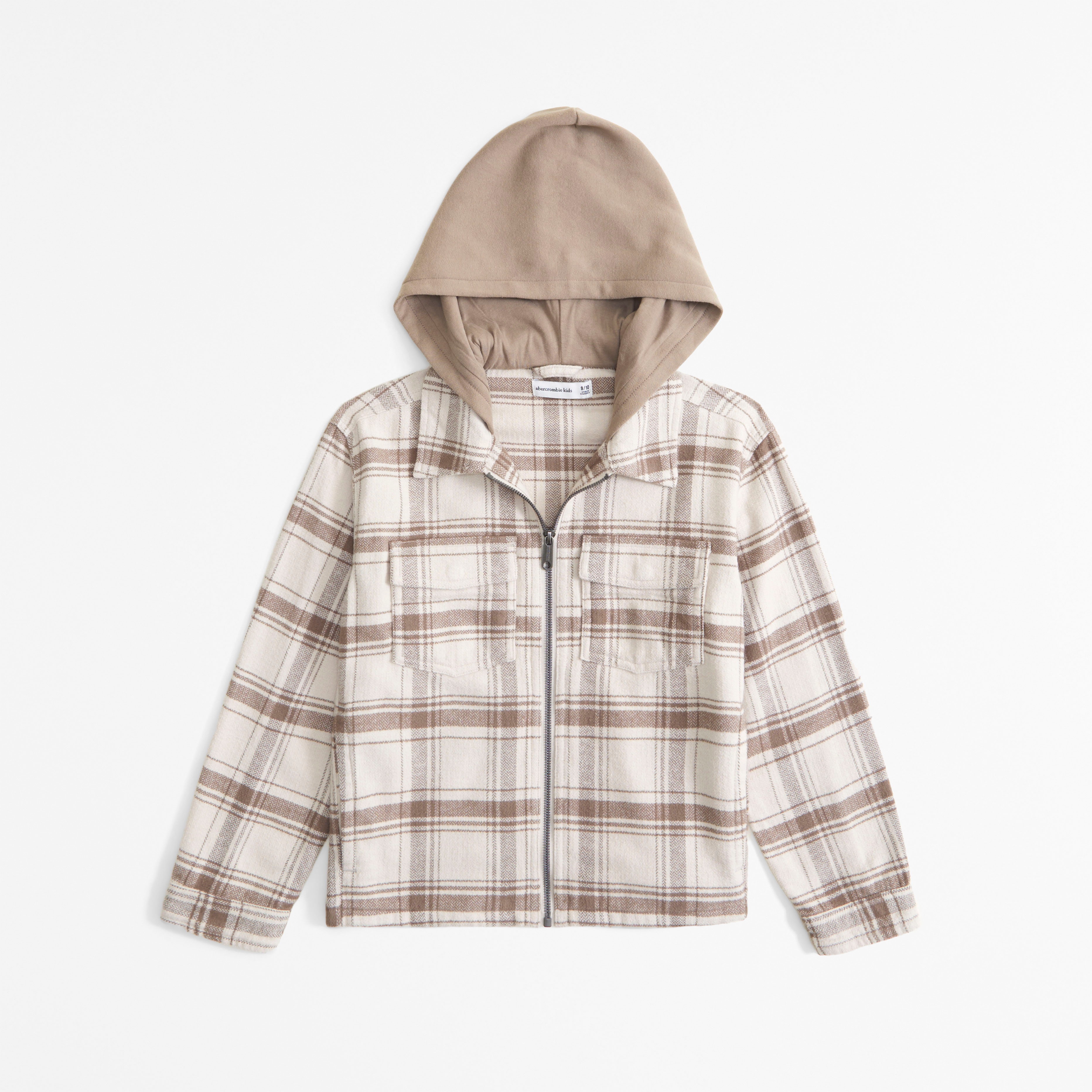 hooded flannel overshirt