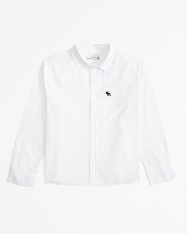 long-sleeve icon shirt, White