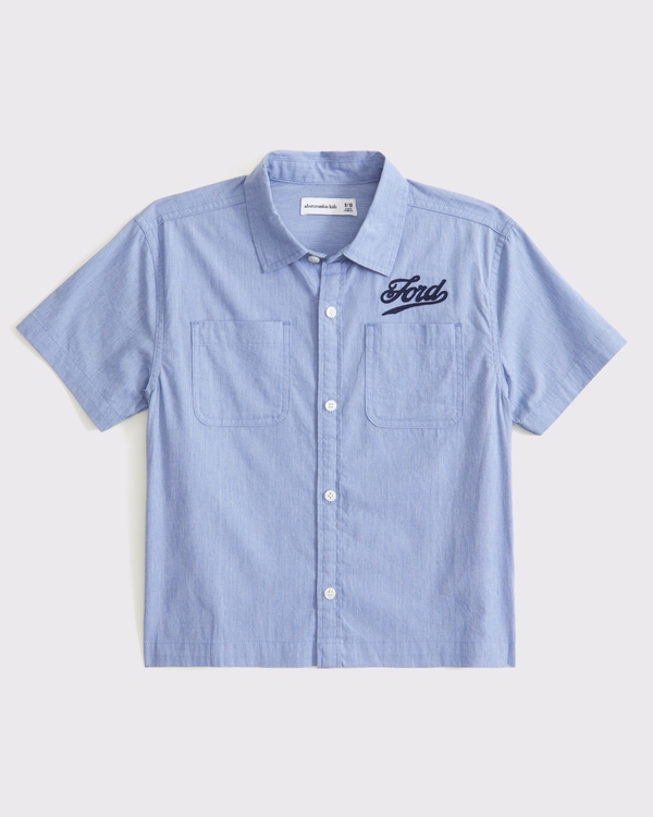 ford short-sleeve boxy shirt, Blue view 2