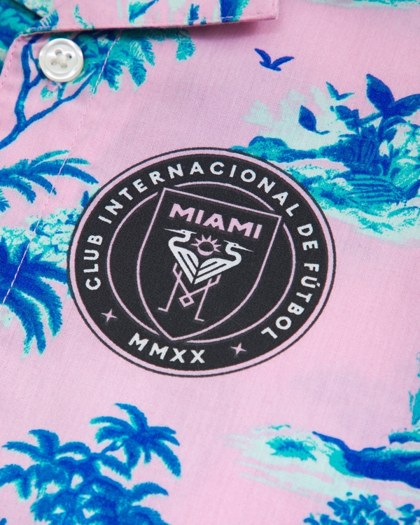 inter miami cf short-sleeve poplin shirt, Pink Pattern view 2