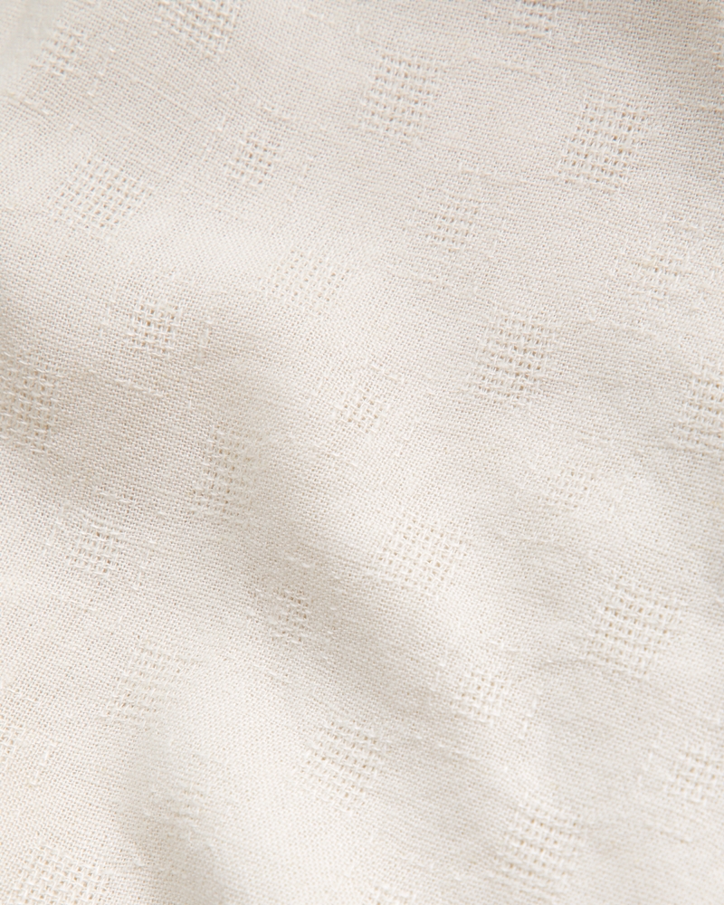 textural short-sleeve linen-blend shirt