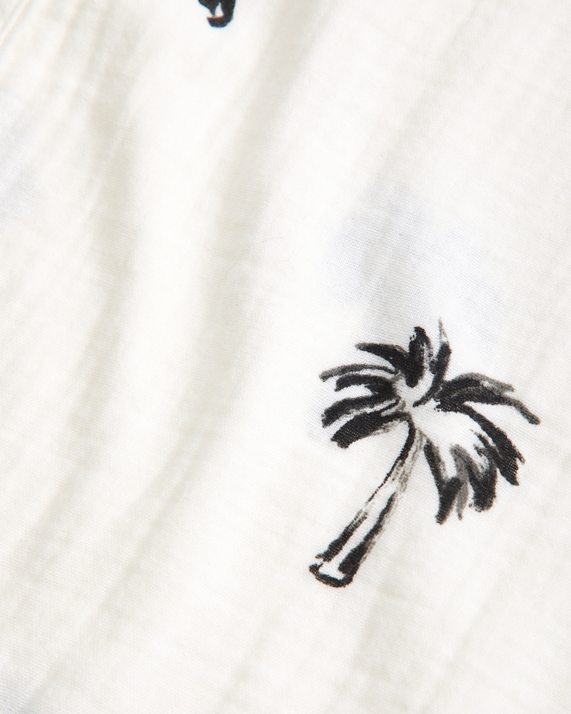 resort short-sleeve gauzy shirt