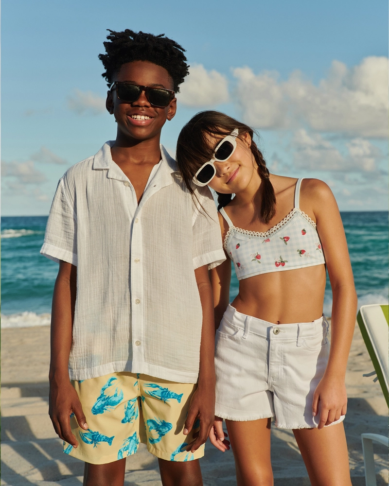 resort short-sleeve gauzy shirt