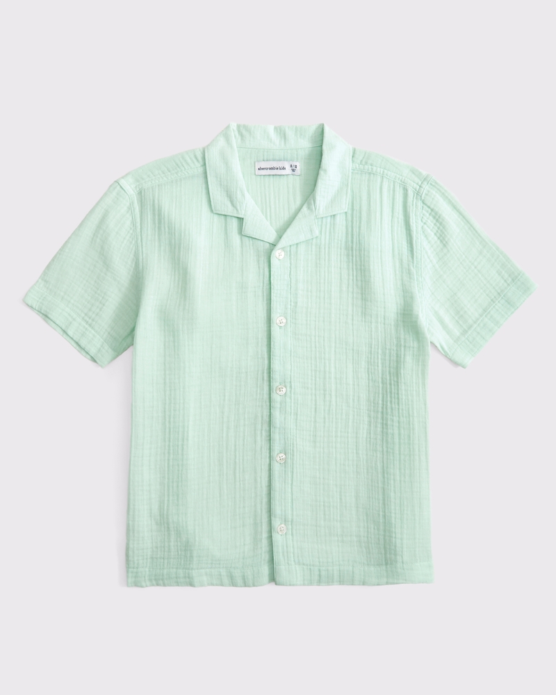 resort short-sleeve gauzy shirt