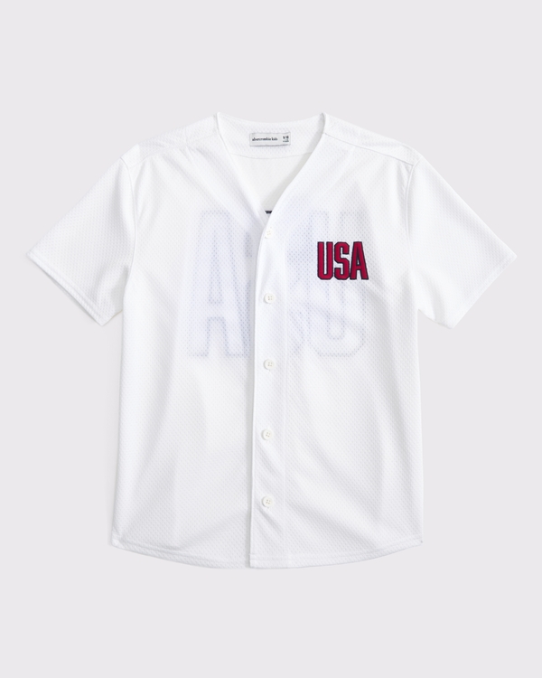 usa baseball jersey, White view 2