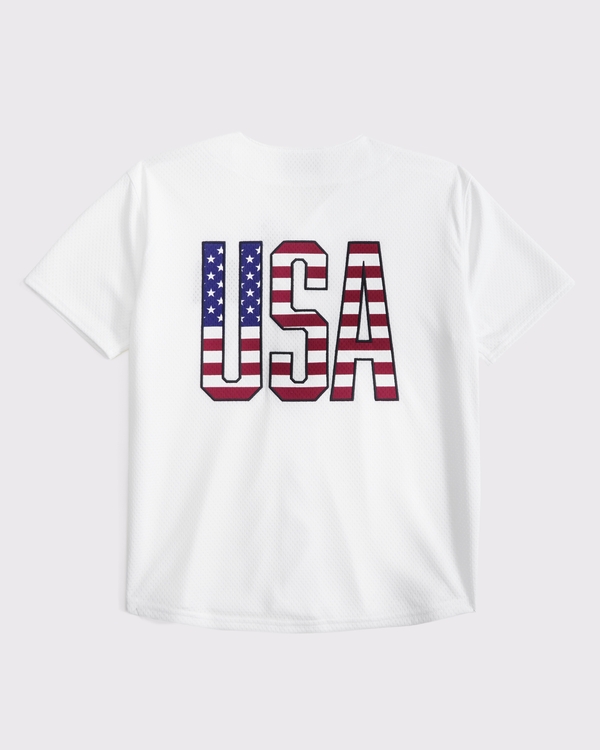usa baseball jersey, White view 1