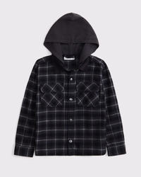 hooded shirt jacket