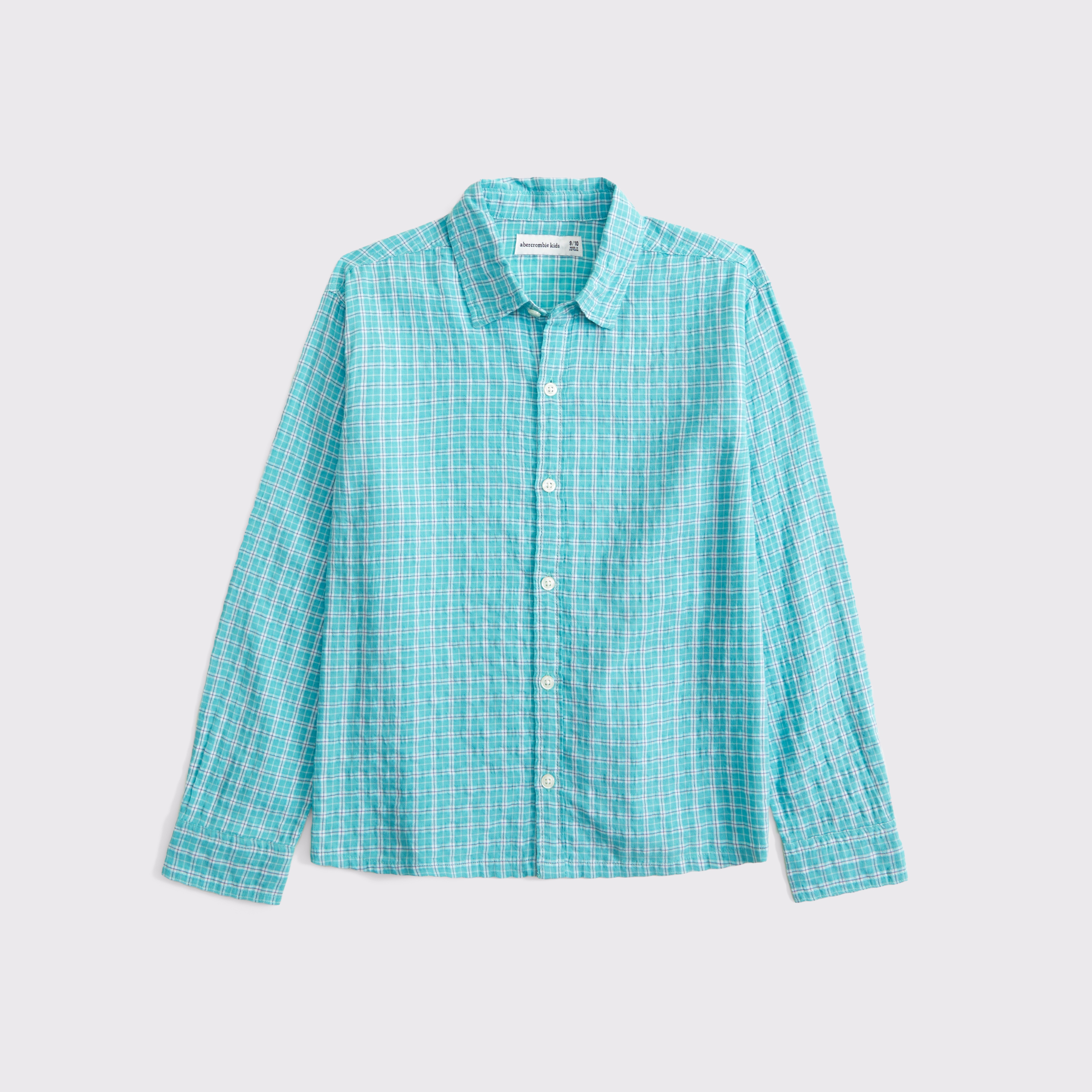 Abercrombie & Fitch Kids' Long-sleeve Textured Poplin Shirt In Multi