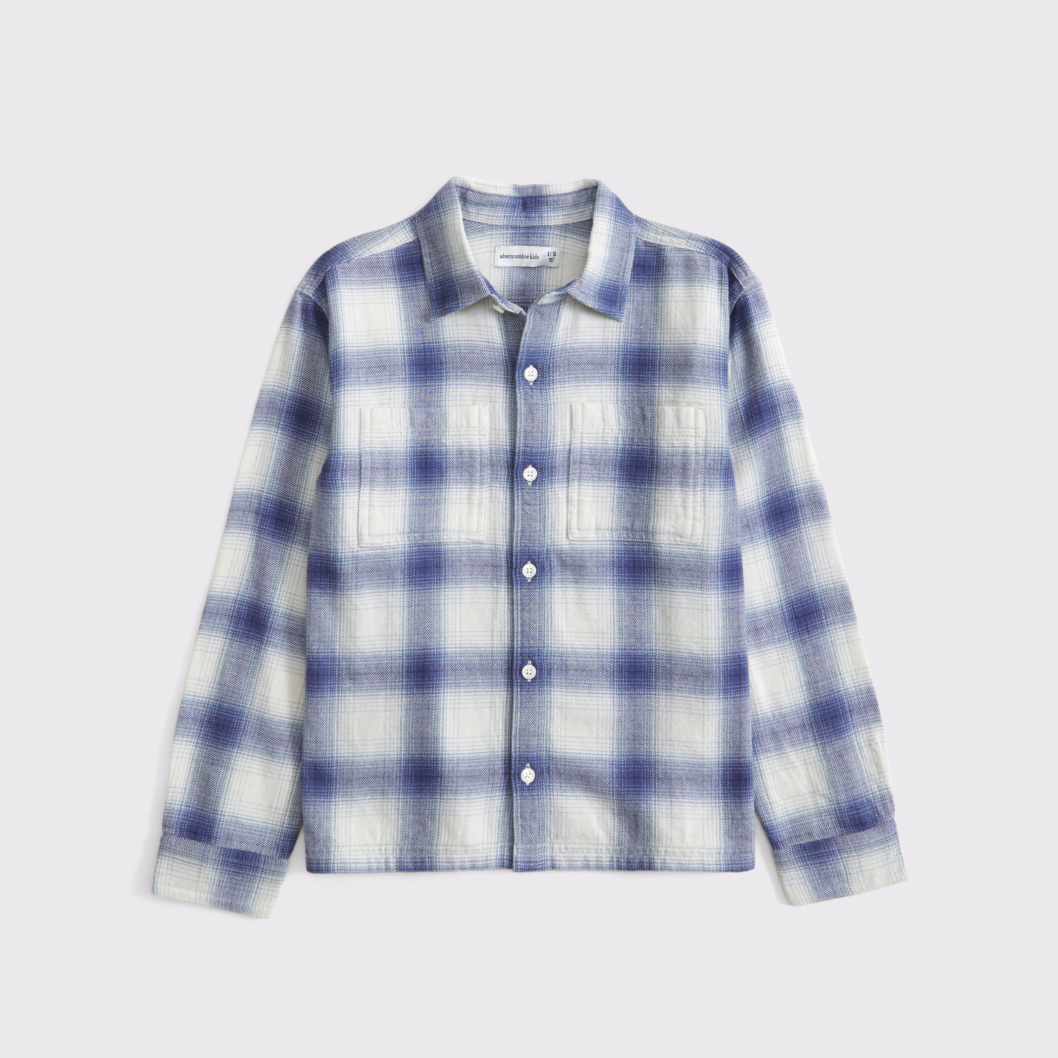 Abercrombie & Fitch Kids' Long-sleeve Slub Flannel In Blue