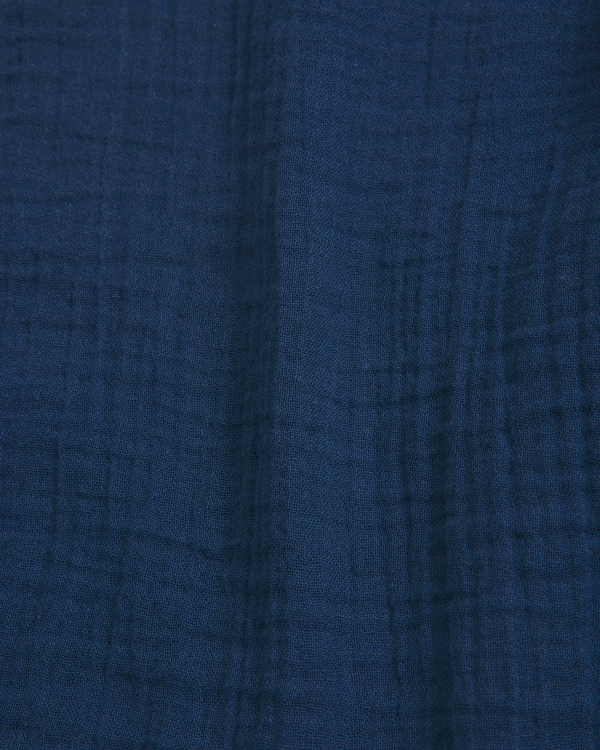 long-sleeve gauzy button-up shirt, Dark Blue view 2