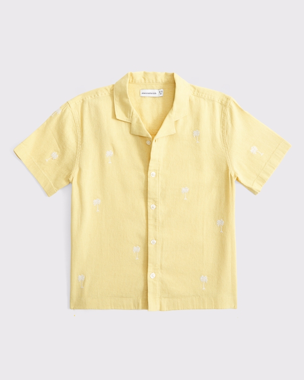 resort short-sleeve shirt, Yellow view 1