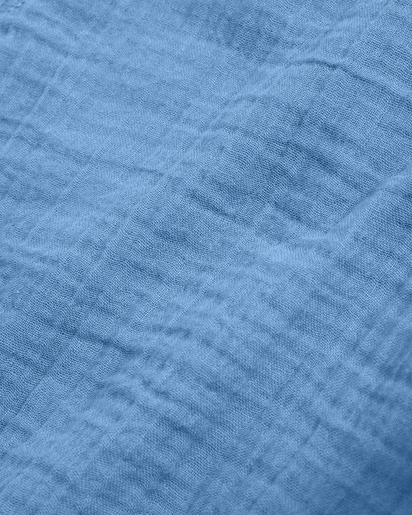 camicia a maniche corte stile resort, Blu view 2