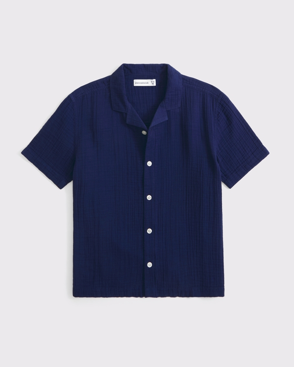 resort short-sleeve shirt, Navy view 1