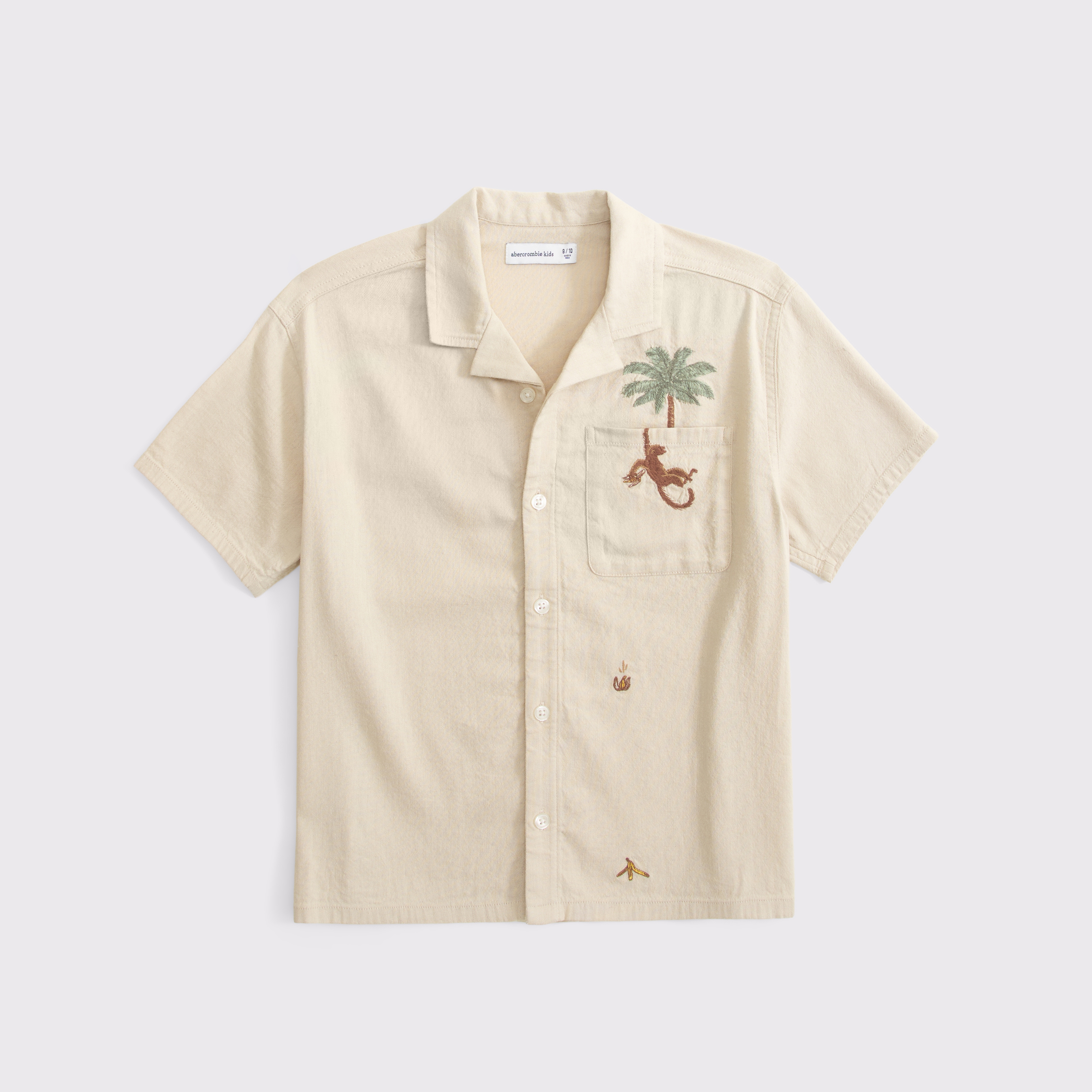 Детская рубашка Abercrombie & Fitch Resort short-sleeve, цвет: Рыжевато-коричневый