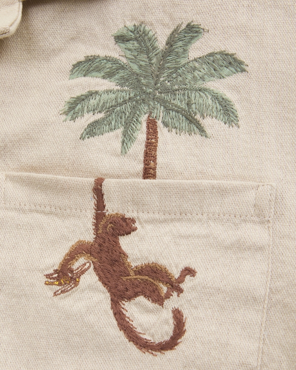resort short-sleeve shirt, Tan view 2
