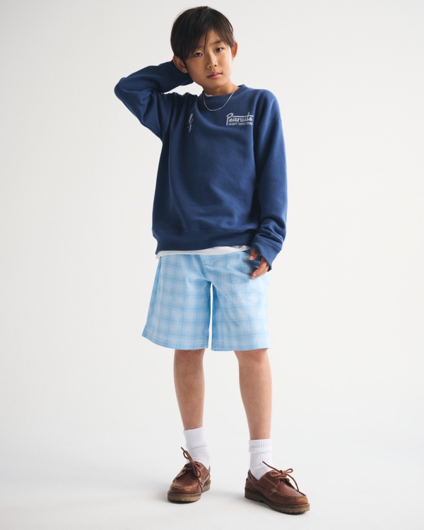 a&f hybrid short, Light Blue Plaid view 1