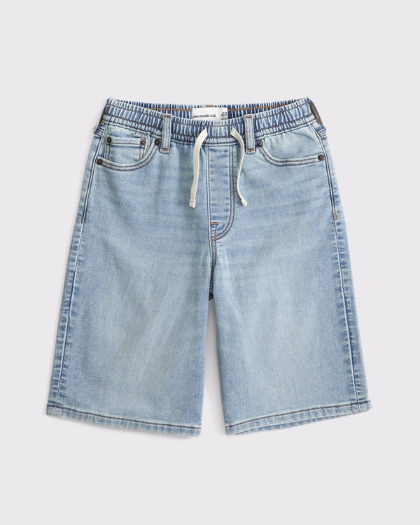 below-the-knee pull-on sweatpant jort, Light view 1