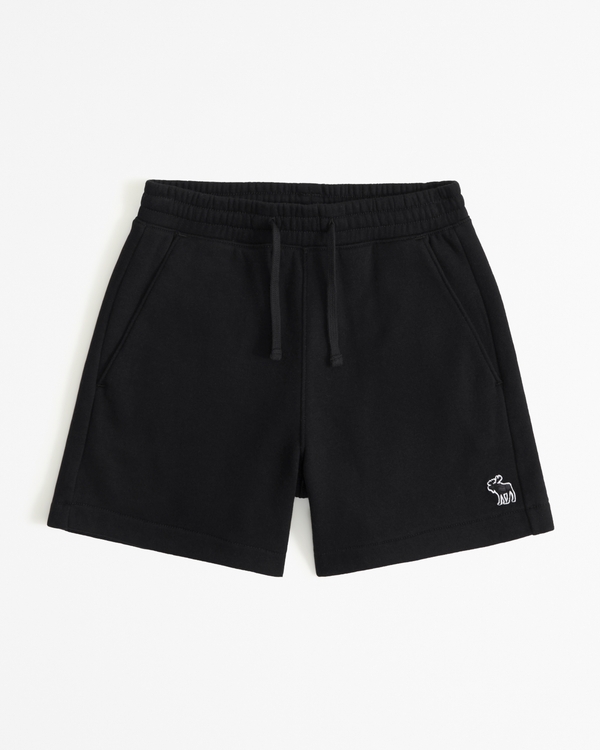 essential fleece icon shorts, Black