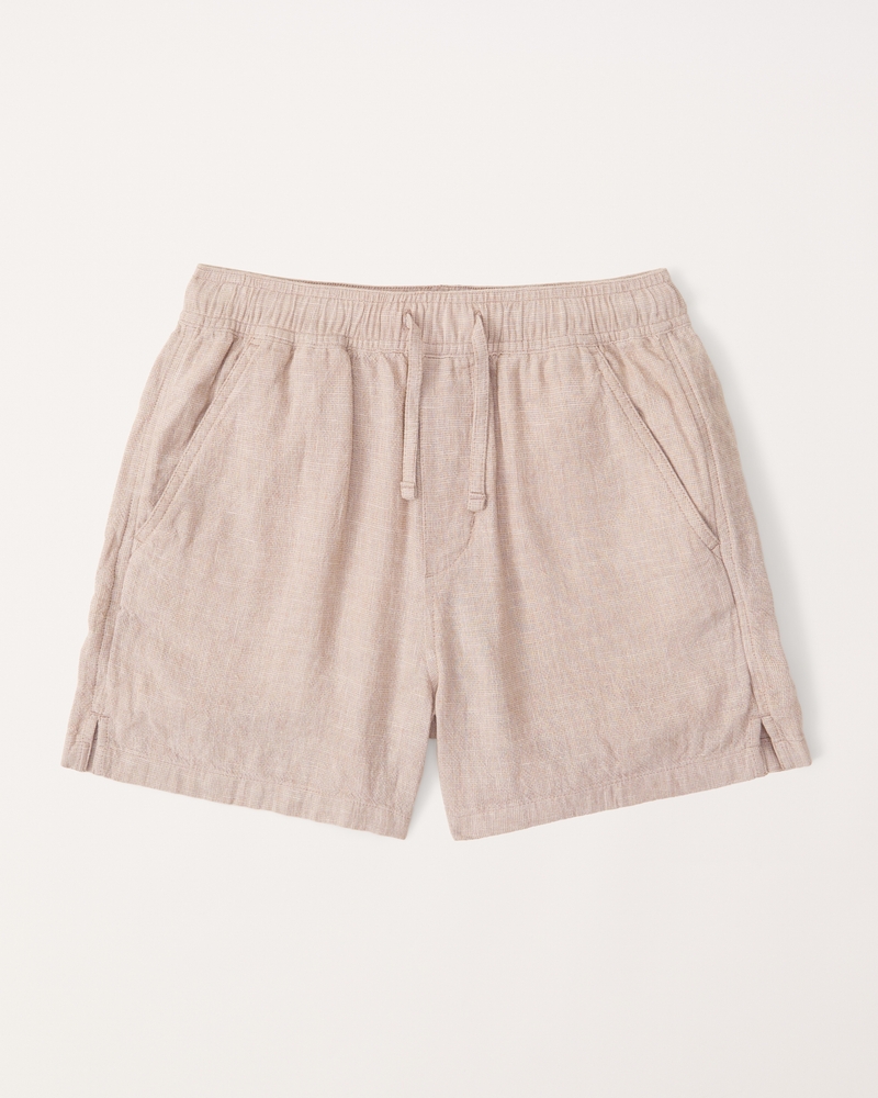 Bermuda shorts beige - Linen cotton blend shorts