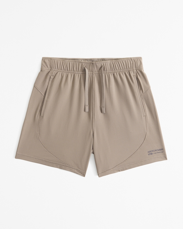 ypb powermesh active logo shorts, Light Brown