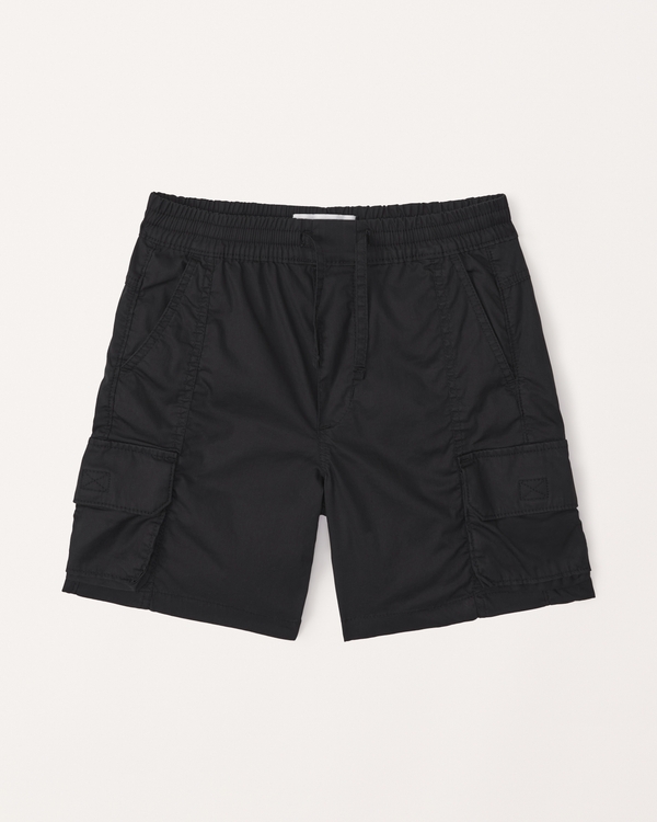 utility pull-on shorts, Black