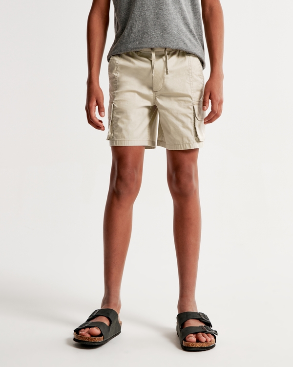 utility pull-on shorts, Tan