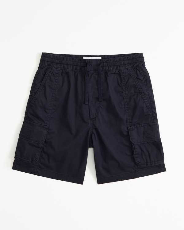 utility pull-on shorts, Black