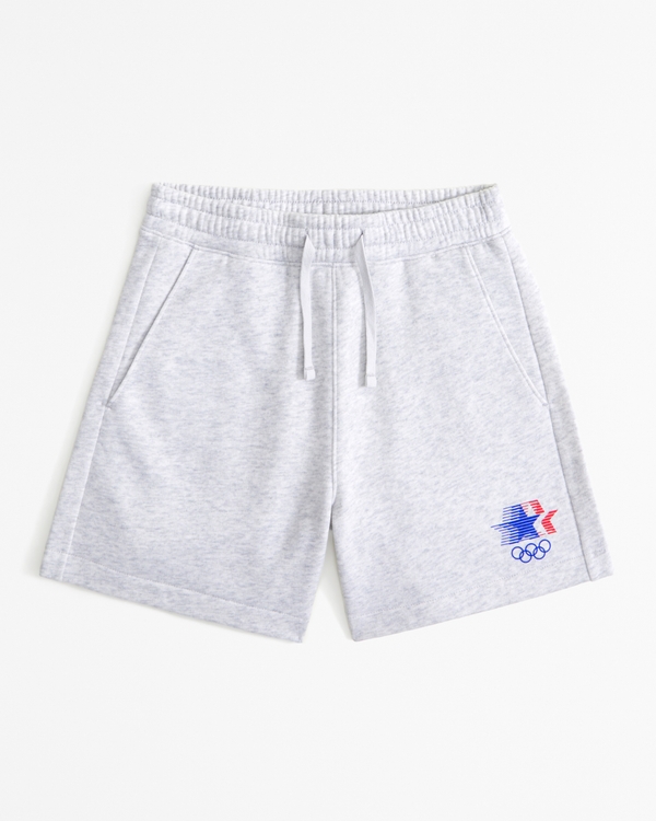 olympics graphic fleece shorts