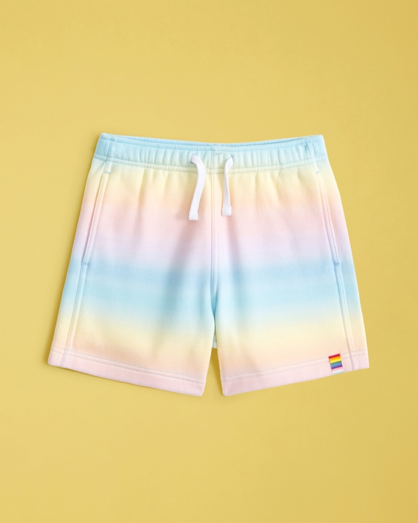 kids pride fleece shorts, Rainbow
