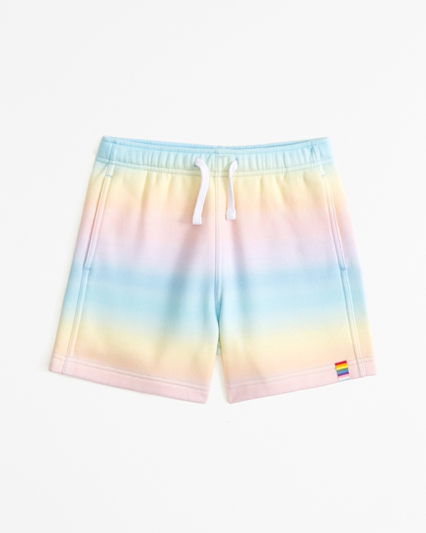 pride kids fleece shorts, Rainbow