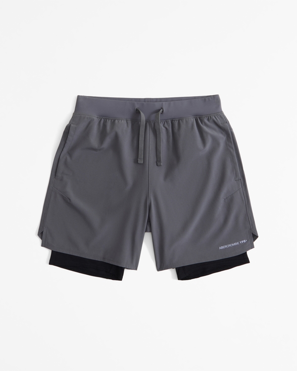 ypb motiontek 2-in-1 training shorts, Gray